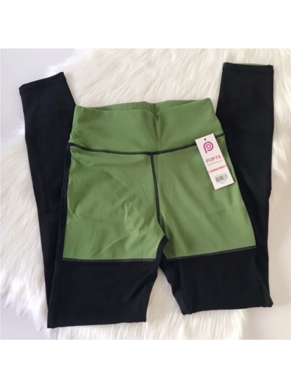 POP Fit Colorblock Mesh w/ Pockets Yoga Sport Pant Legging Small